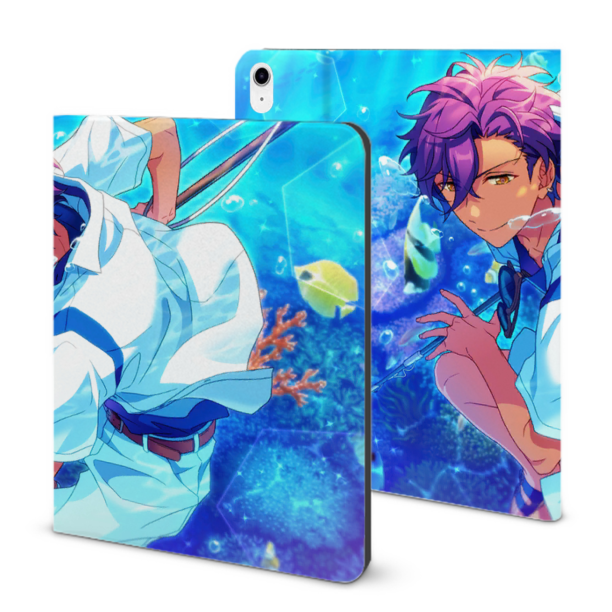 （画像用） あんさんぶるスターズ! Ensemble Stars IPad ケース ブック型 PUレザー TPU 耐衝撃 軽量 薄型 ペン収納なし 全面保護 IPad 各モデル対応